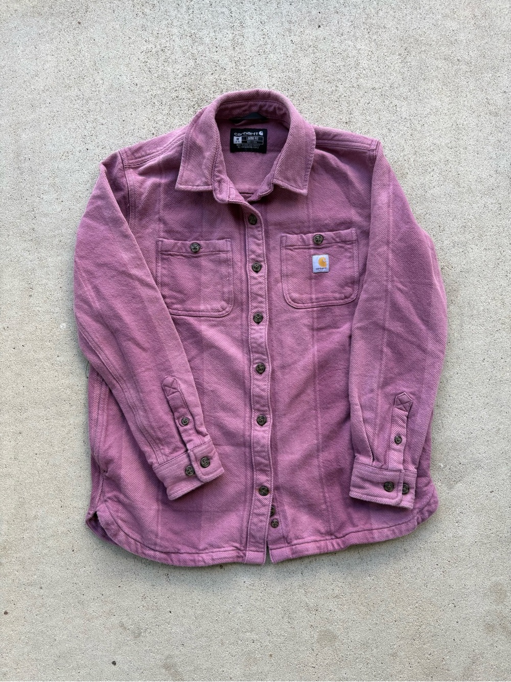 Carhartt Heavyweight Twill Shirt Jac Flannel Mauve Pink Womens Medium